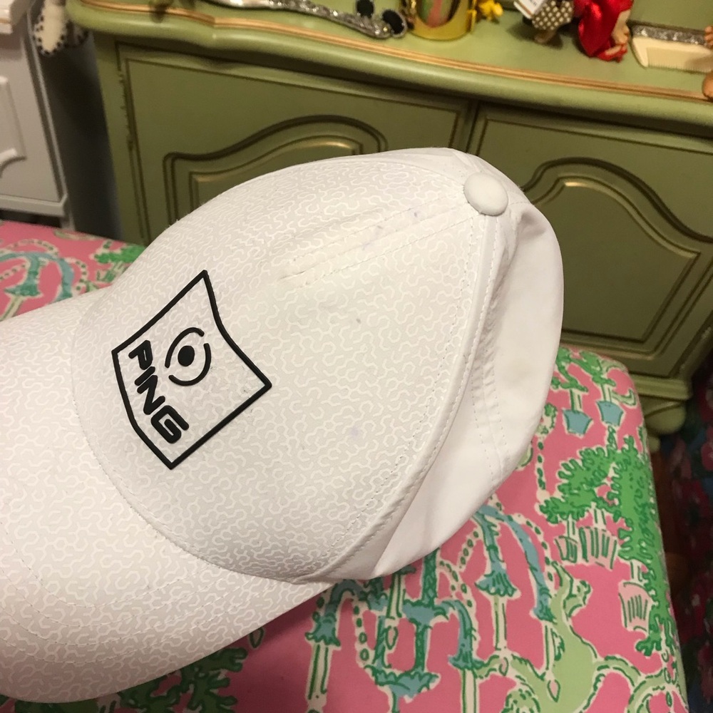 PING White Cap with Black Logo hat - Picture 2 of 9